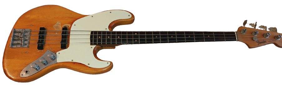Gary Shea's 1965 Fender Jazz bass with a Precision neck