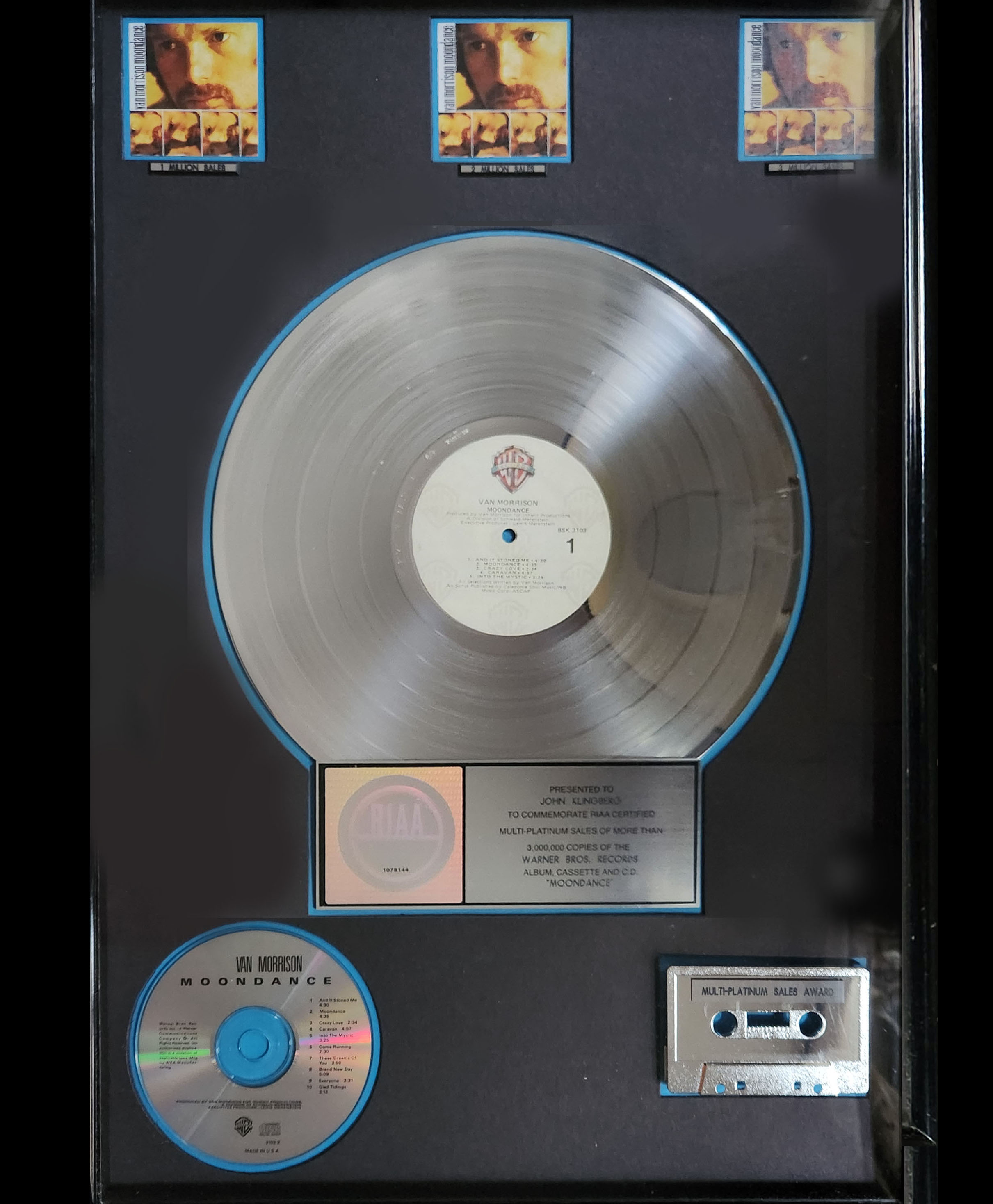 Moondance multi-platinum sales award, 1992