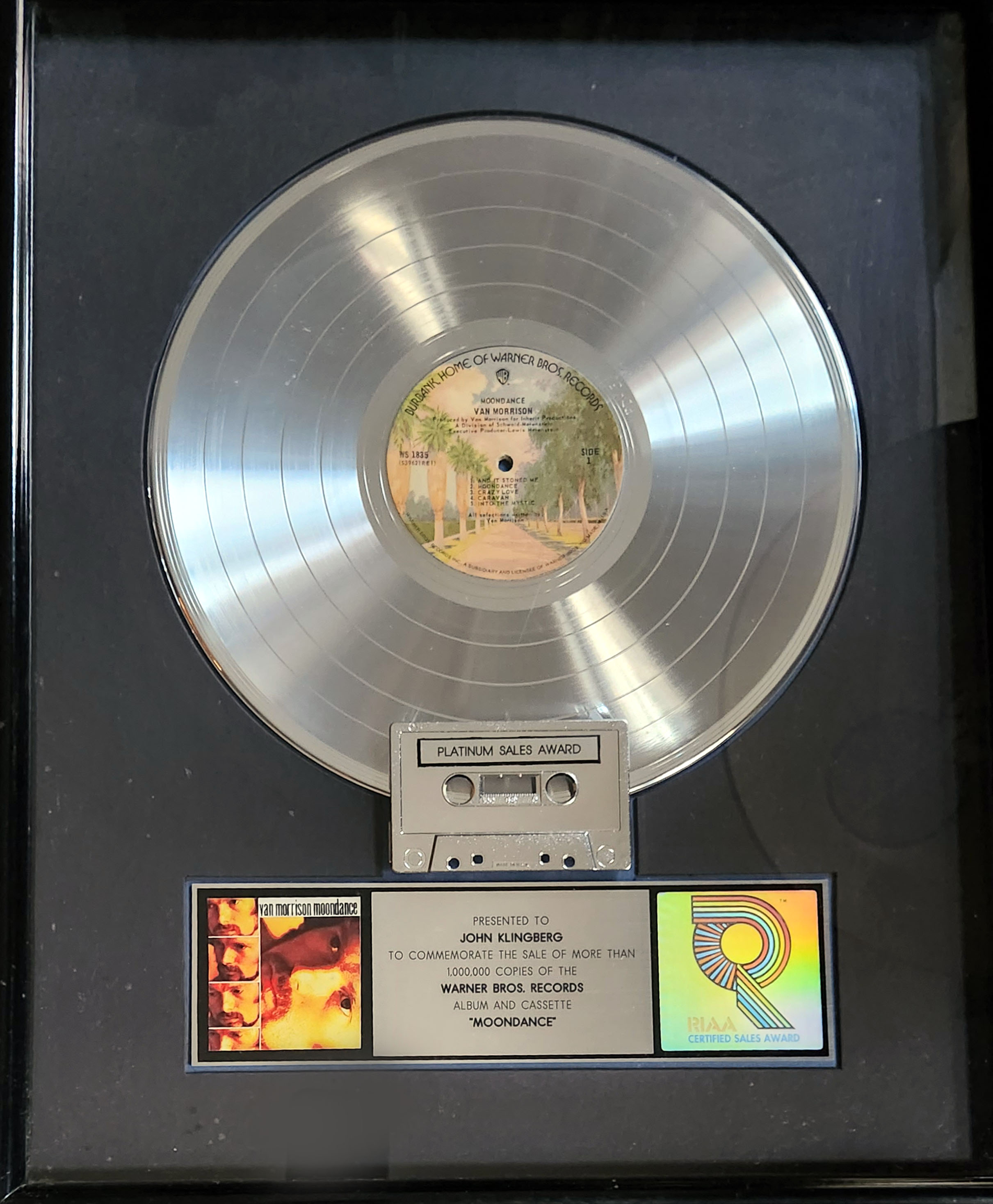 Moondance platinum sales award, 1986